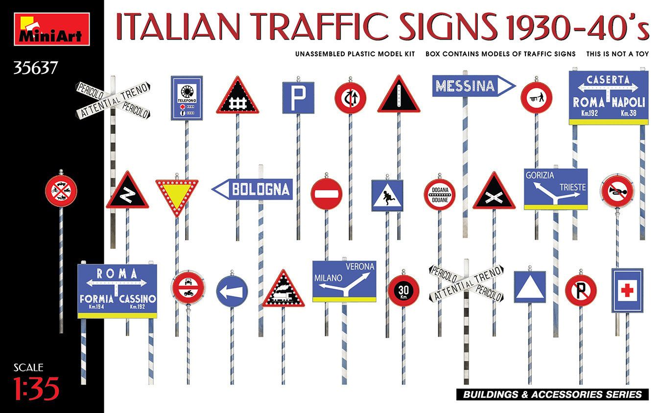 MiniArt 1/35 1930-1940s Italian Traffic Signs