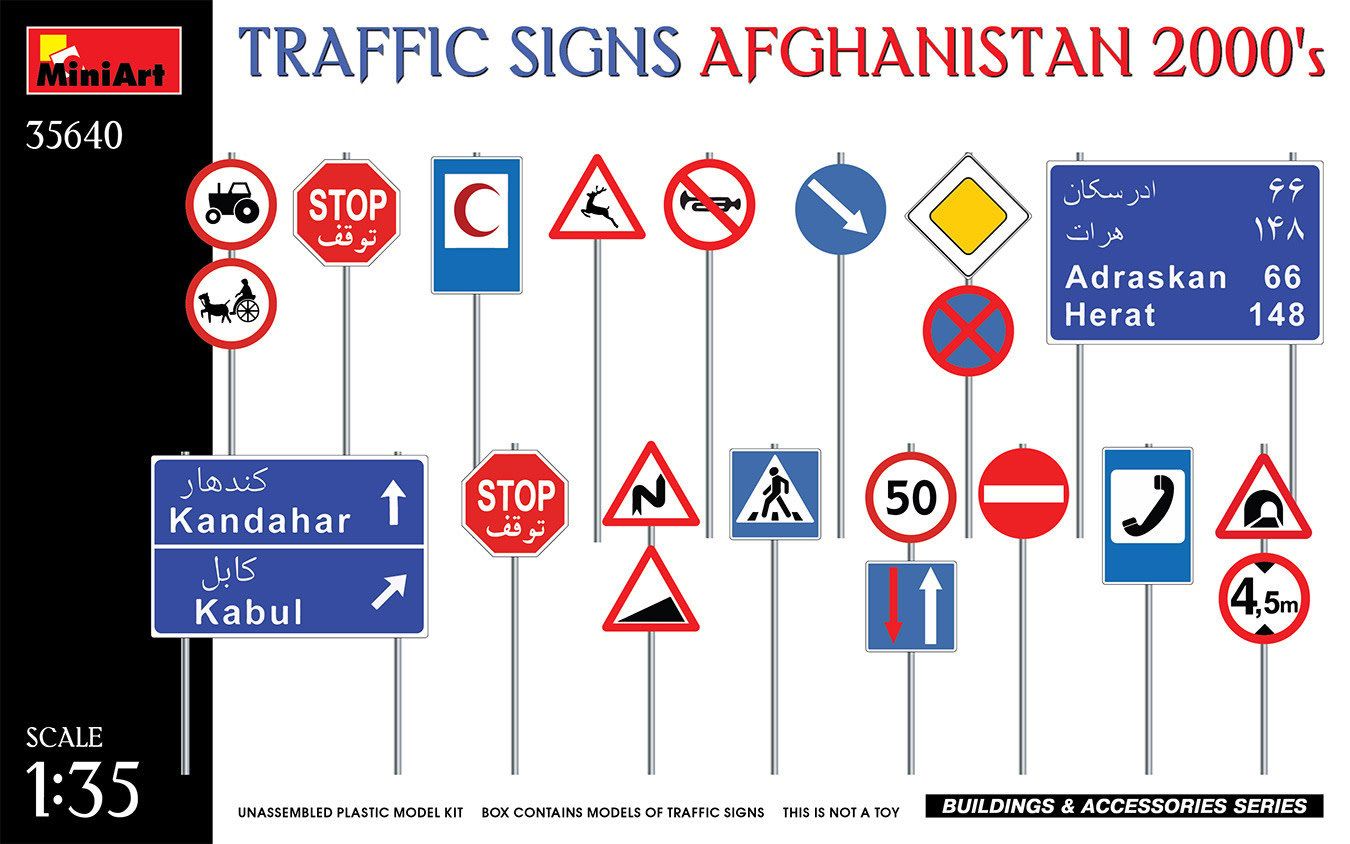 Miniart 1/35 Traffic Signs Afghanistan. 2000's