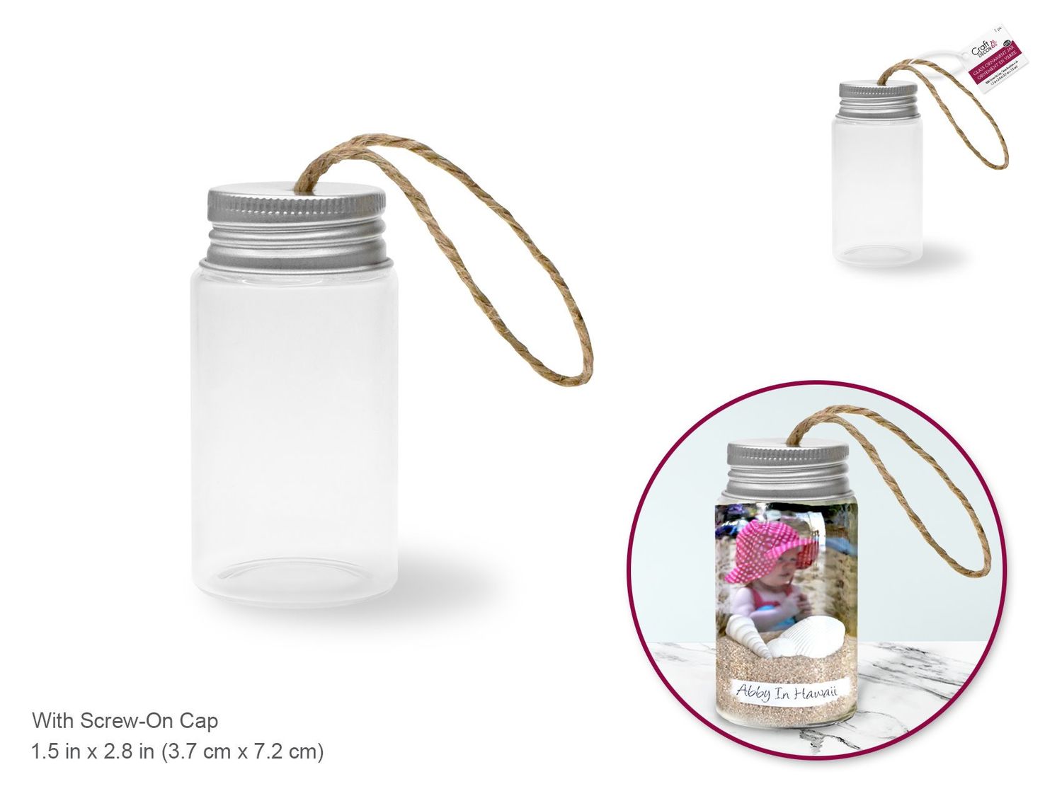 Craft Decor: 4x7cm DIY Clear Ornament Glass Jar w Alum Twist Cap