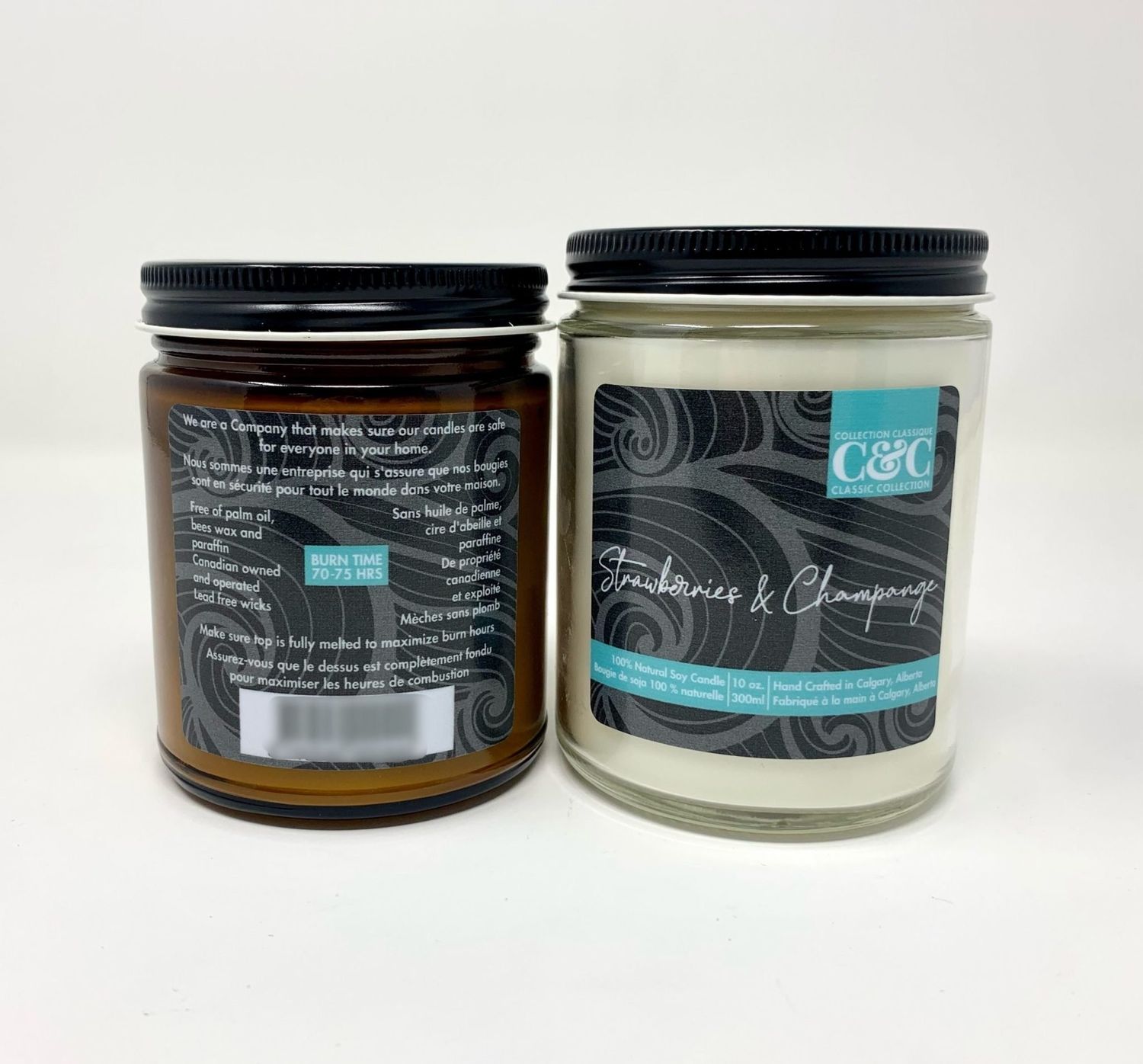 C&amp;C Candle Co Strawberries and Champagne Amber Jar 9oz