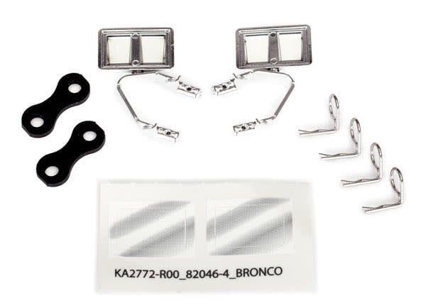 Traxxas Mirrors, side, chrome (left &amp; right)/ retainers (2)/ body clips (4)
