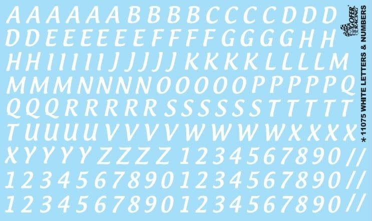 Gofer Letters and Numbers 5/8 inch Tall (White)