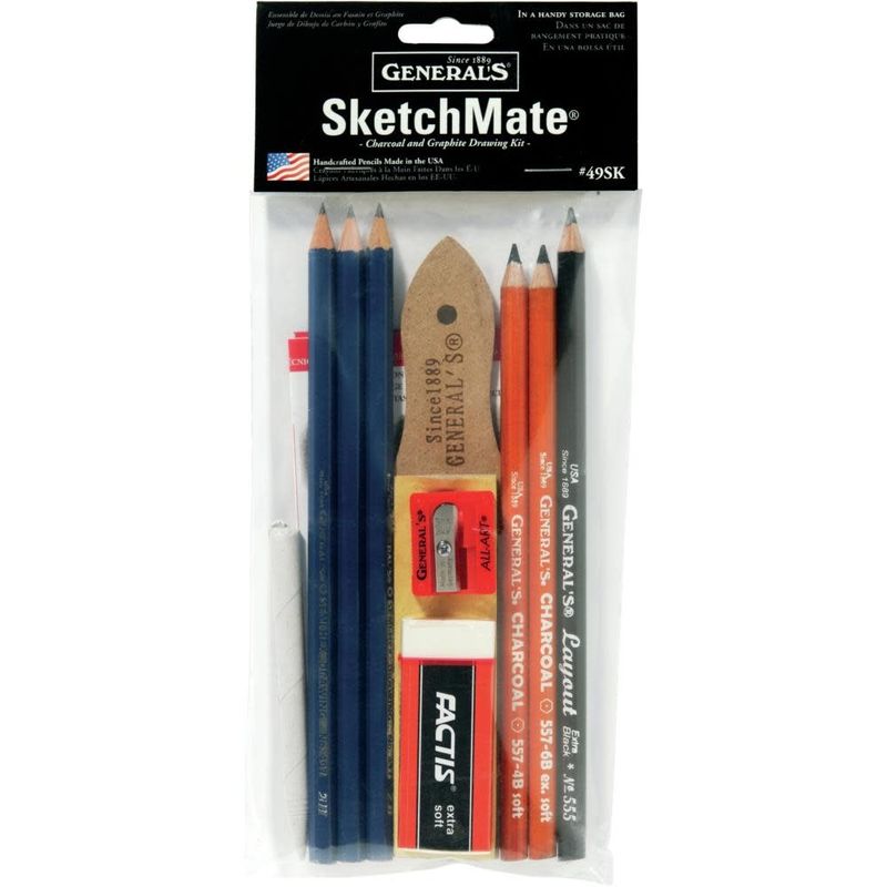 General Pencil SketchMate Charcoal &amp; Graphite Drawing Kit