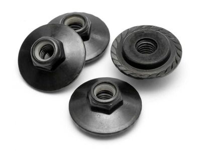 Hobby Products M5x8mm Flanged Lock Nut Black 4pc