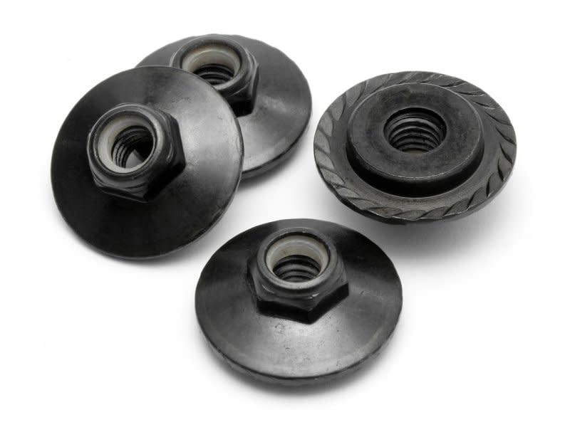 Hobby Products Flanged Lock Nut, M5X8mm, Black, (4pcs)