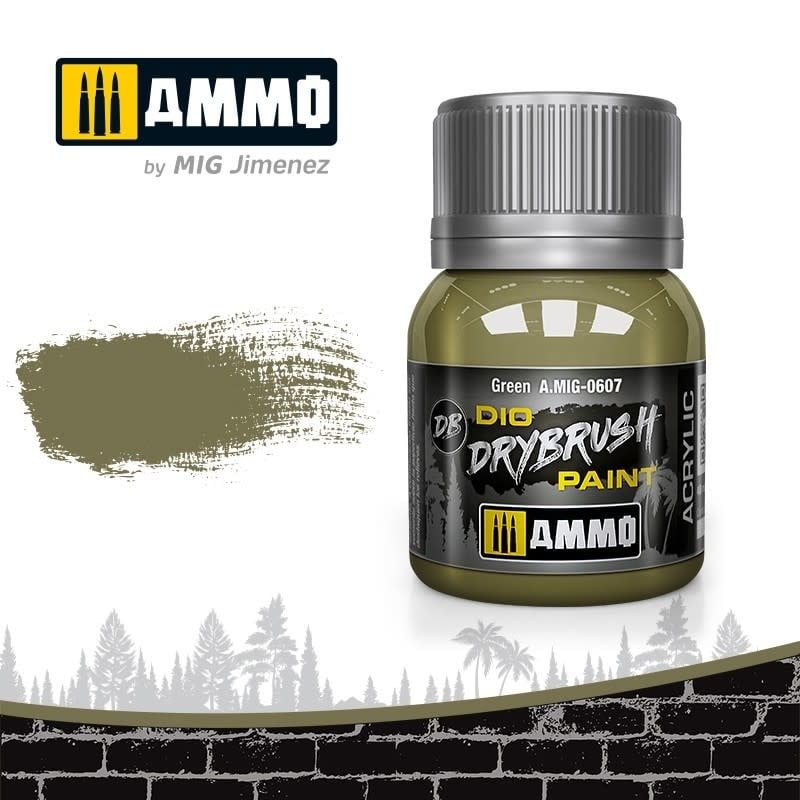 Ammo of MIG Dio Drybrush Green 40ml