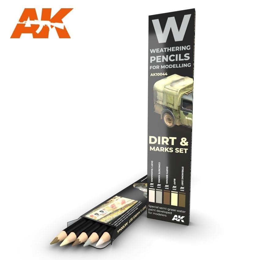 AK Interactive Weathering Pencils Dirt and Marks Set