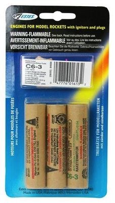 Estes Rockets C6-3 Model Rocket Engines 3pc