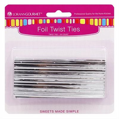 Lorann Silver Twist Ties 50 pack