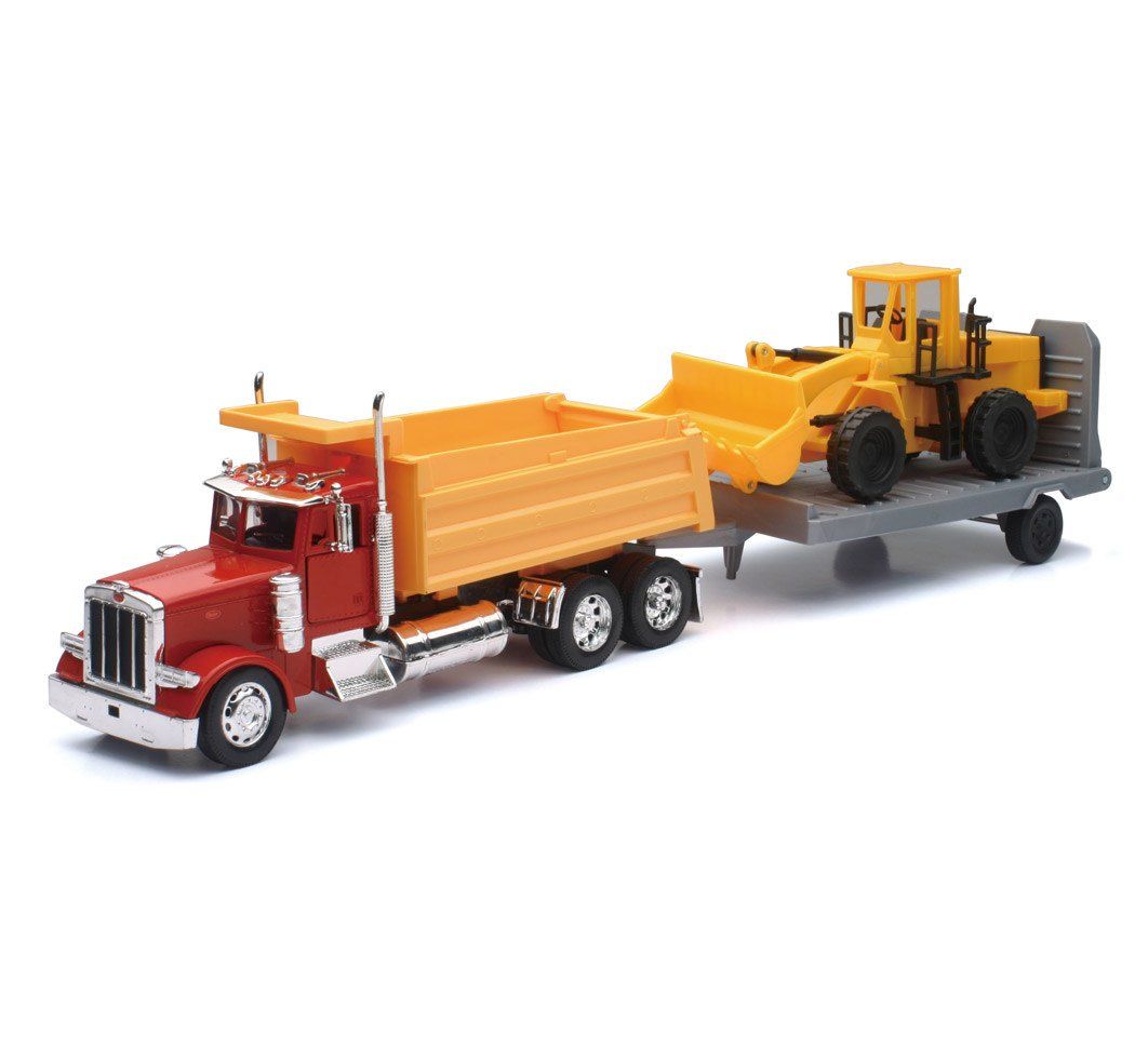 New Ray 1/32 Scale Peterbilt Single Dump Truck W/ Wheel Loader