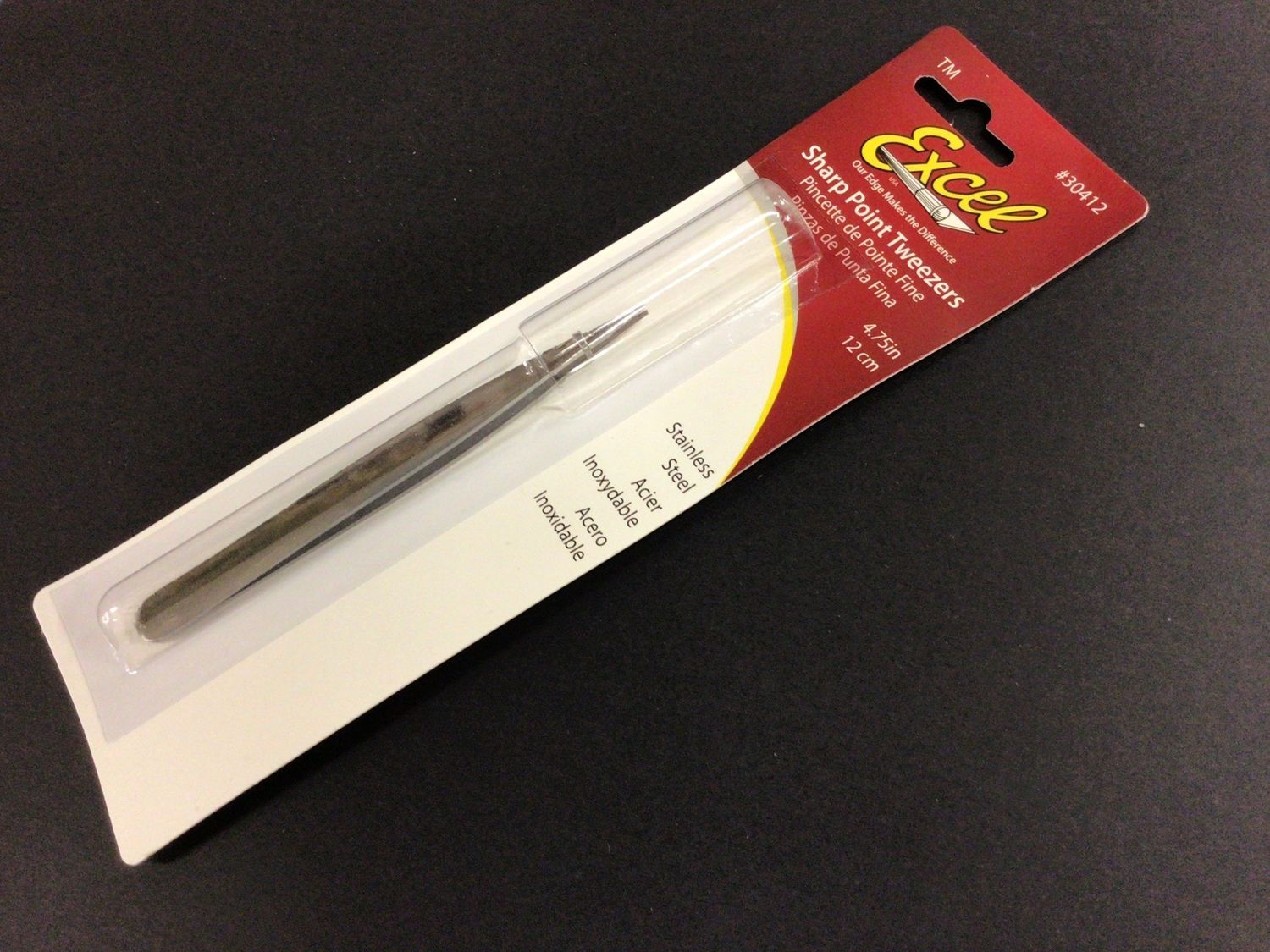 Excel 4 3/4  Point Stainless Tweezer