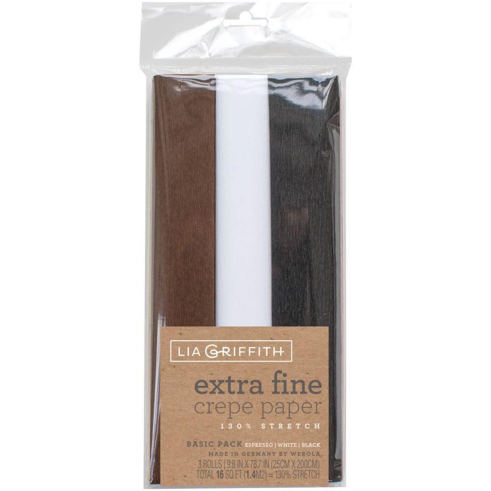 Lia Griffith Extra Fine Crepe Paper Basic Colours 6.5ft x 3 rolls
