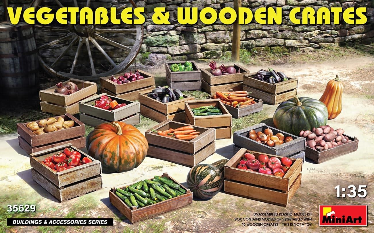 Miniart 1/35 Vegetables &amp; Wooden Crates