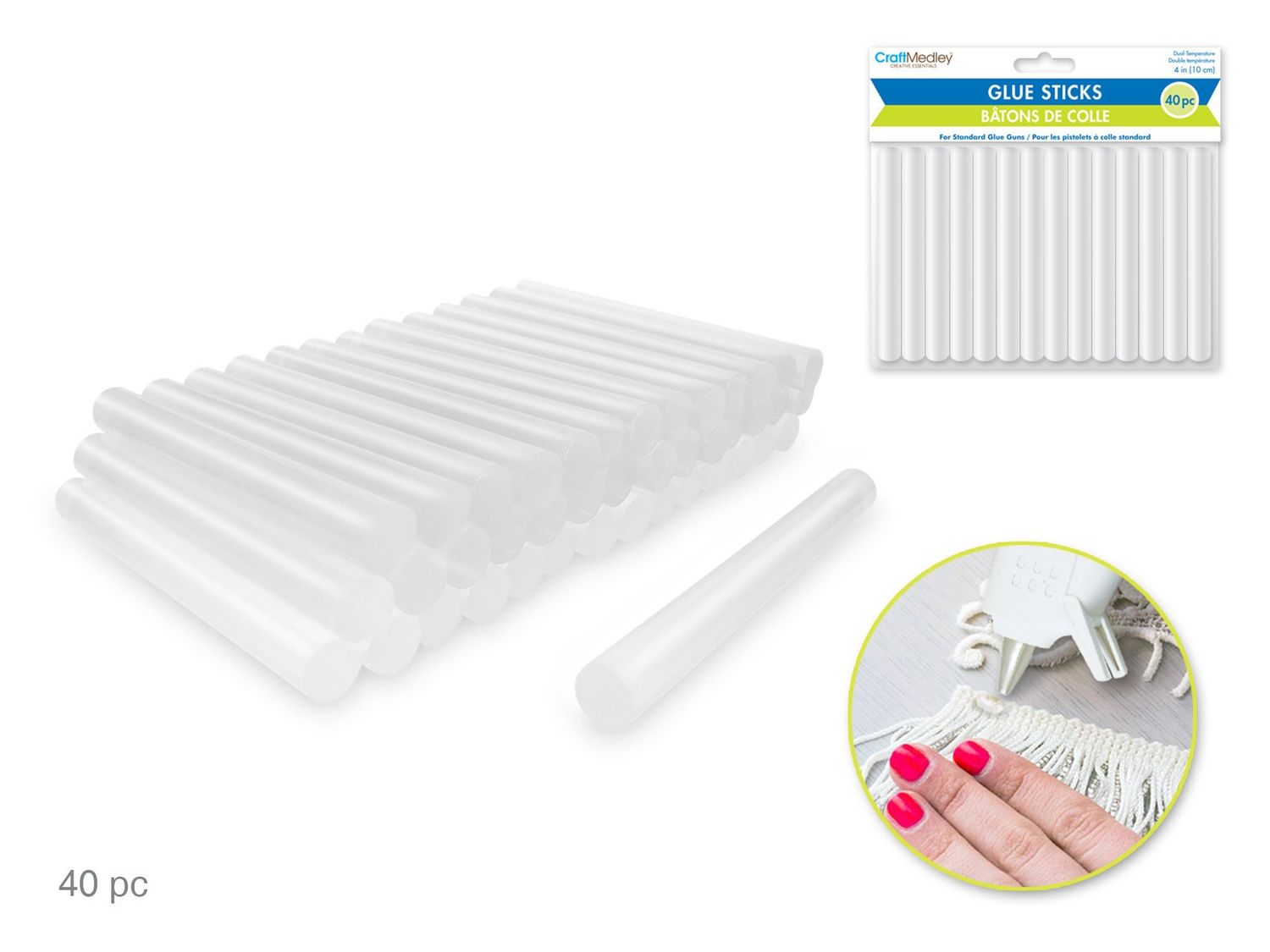 CraftMedley Glue Sticks Dual Temp 40pc