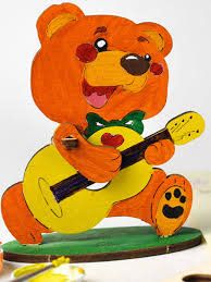 UGears 3D Wooden Puzzle Teddy Bear Coloring Model 8 piece