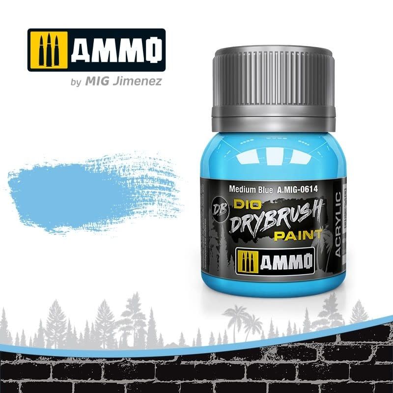 Ammo of MIG Dio Drybrush Medium Blue 40ml