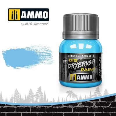 Ammo of MIG Dio Drybrush Medium Blue 40ml