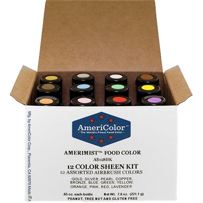 AmeriColor 0.65oz AmeriMist Airbrush Assorted Color Sheen 12pc Set