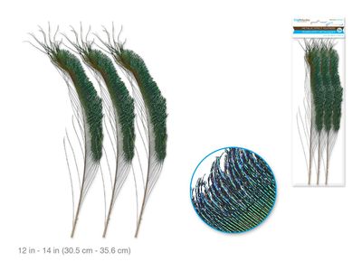 CraftMedley 12-14in Metallic Luster Feathers 3pc