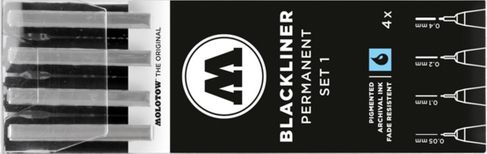Molotow Blackliner Pen 4pc Set #1 (0.05, 0.1, 0.2, 0.4mm)