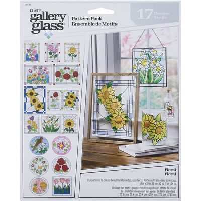 Plaid Floral Gallery Glass Pattern Set 3/Pkg