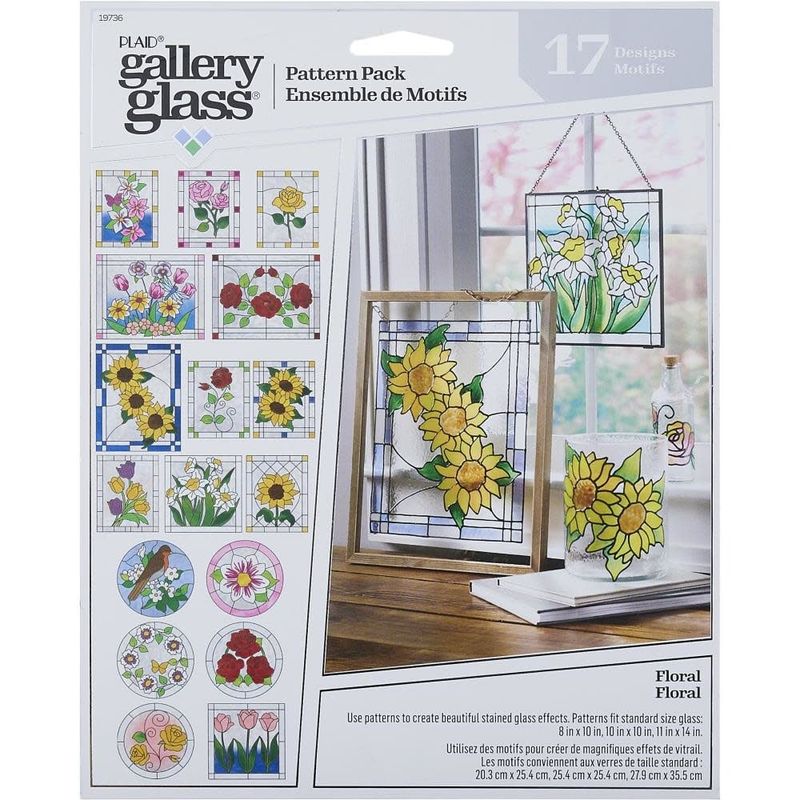 Plaid Floral Gallery Glass Pattern Set 3/Pkg