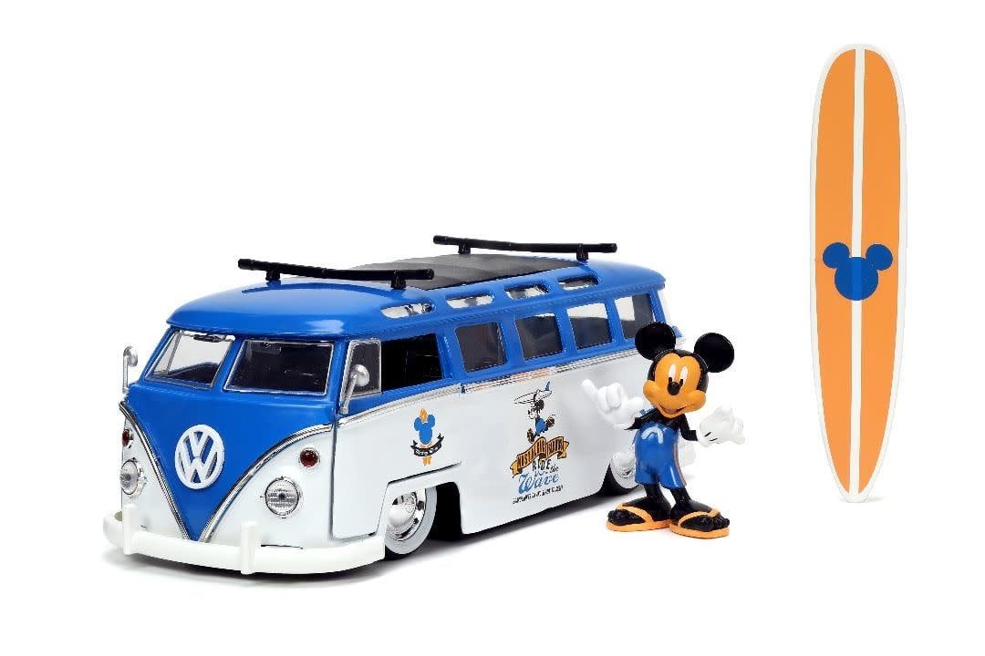 Jada Toys 1/24 "Hollywood Rides" Disney 1962 VW Bus w/ Mickey Mouse