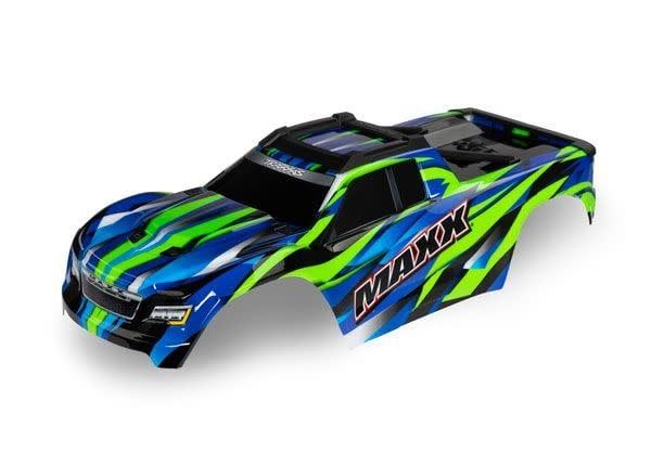 Traxxas Body, Maxx V2, green (painted, decals applied) (352mm wheelbase)