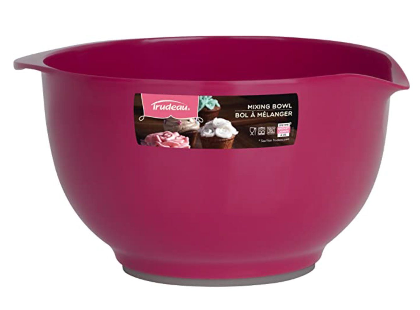 Trudeau Melamine Mixing Bowl Fuchsia 3 Qt.