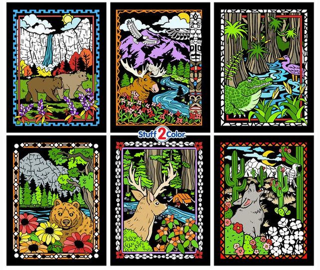 Stuff To Color Velvet Poster National Parks 6 pack