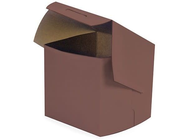 Retail Supplies 4x4x4in Cocoa 1 Cupacke Bakery Box