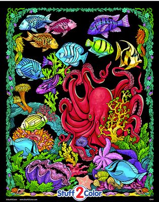 Stuff To Color 16x20 Velvet Octopus Den