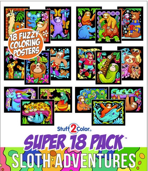 Stuff To Color Super 18 Pack Sloth Adventures Edition