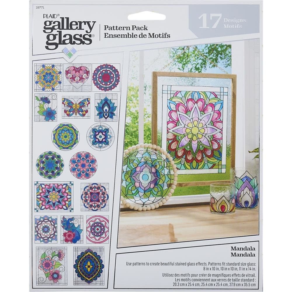 Plaid Mandala Gallery Glass Pattern Set 3/Pkg