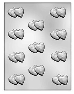 McCall's Bakers Chocolate Mold Double Heart 1in