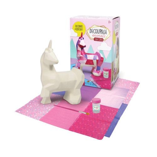 Bright Stripes Decoupage Animals Unicorn