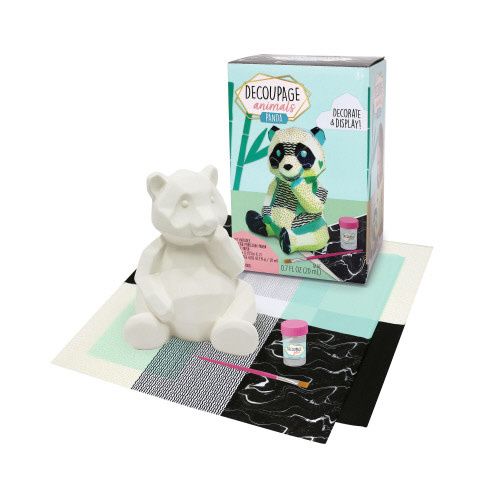 Bright Stripes Decoupage Animals Panda