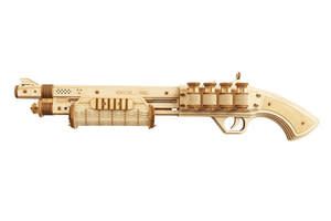 Robotime ROKR 3D Wooden Puzzle Terminator M870 Justice Guard Gun 170 piece