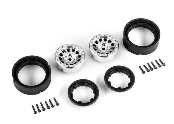Traxxas Wheels, 1.0â€, Method Race Wheels 105 Beadlock (Satin Chrome, deadlock) (2)
