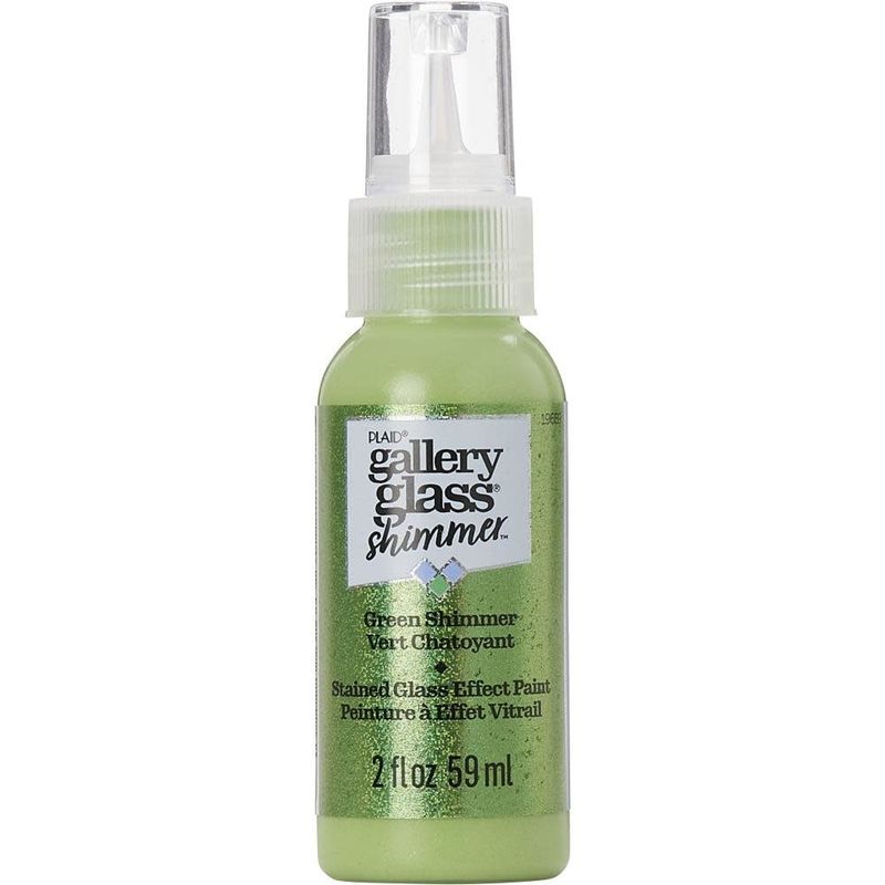 Plaid Shimmer Green Gallery Glass Paint 2oz