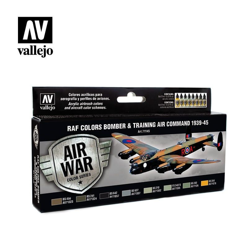 Vallejo RAF Bomber and Trainer Colour Paint Set 8pc