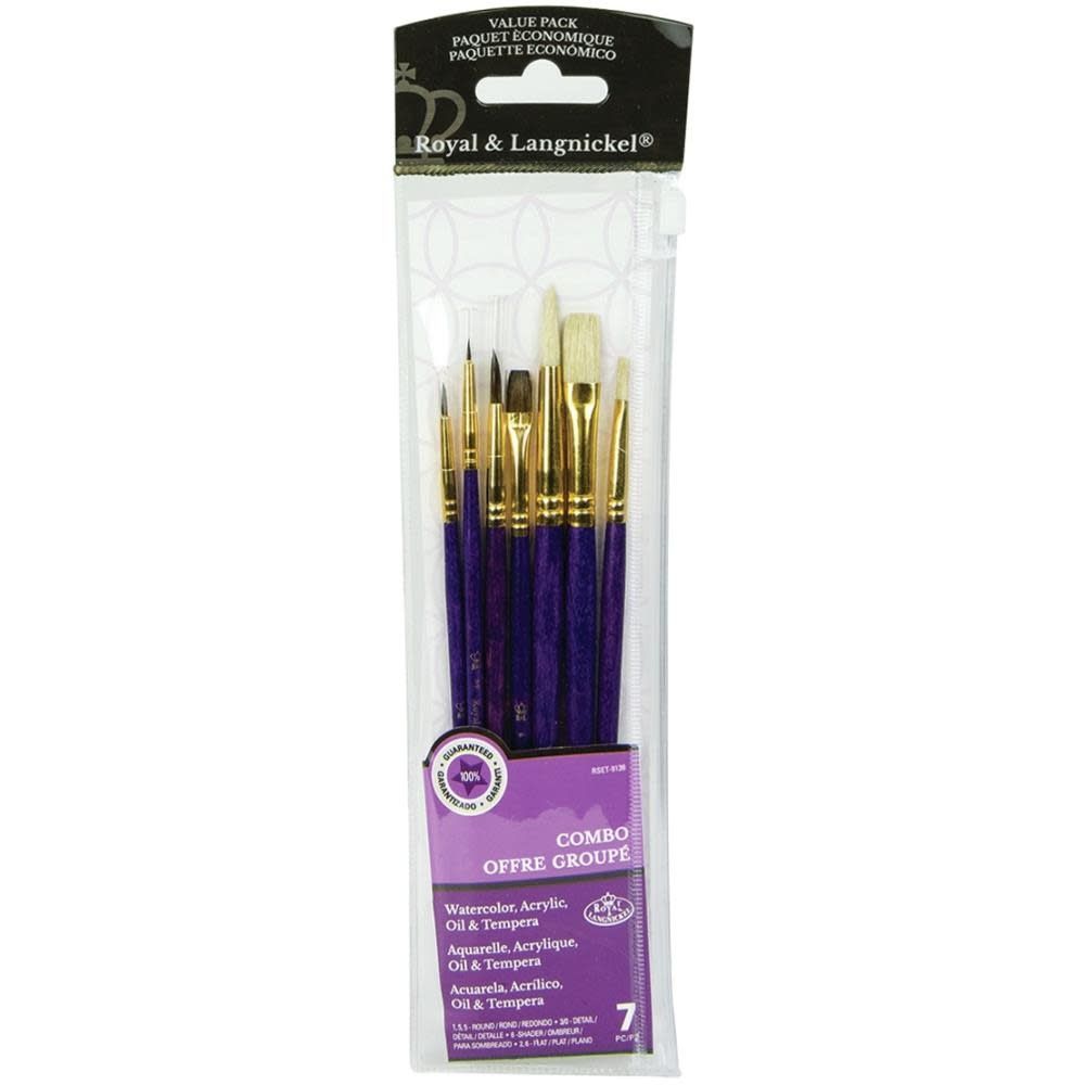 Royal &amp; Langnickel Bristle/Sable Value Pack Brush Set