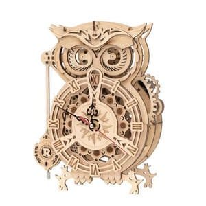 Robotime ROKR 3D Wooden Puzzle Owl Clock Mechanical Gears 161 piece