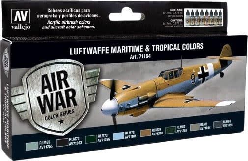 Vallejo Luftwaffe Maritime and Topical Color Paint Set 8pc