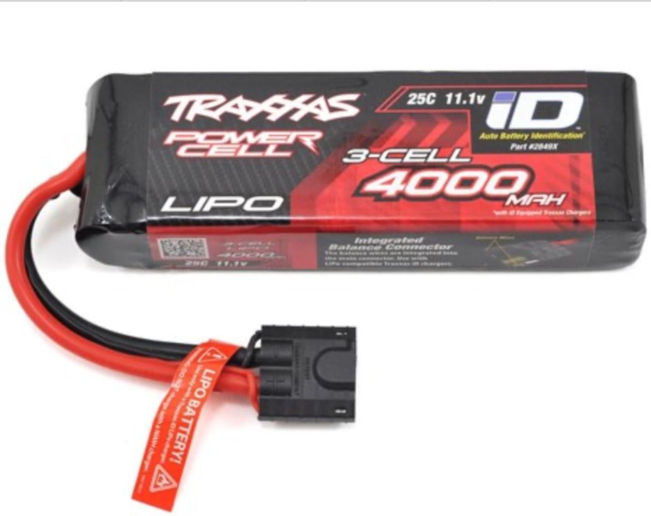 Traxxas 4000mAh 3S 11.1V 25C LiPo iD Connector Soft Case 135x26x43mm
