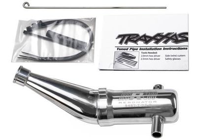 Traxxas Tuned pipe, Resonator, R.O.A.R. legal (aluminum, double-chamber)