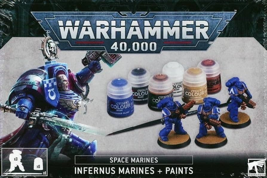 Warhammer 40K Infernus Marines Miniatures and Paint Set