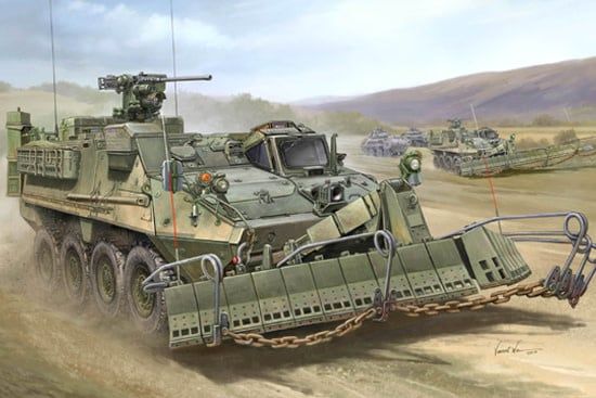 Trumpeter 1/35 M1132 Stryker Engineer Squad Vehicle with SMP Mine Plow/AMP