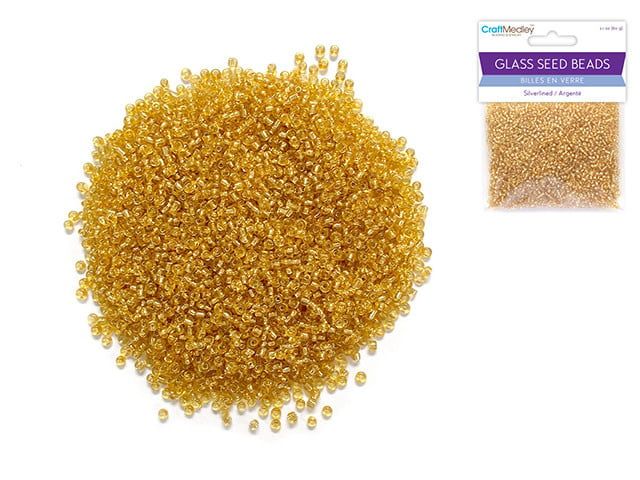 CraftMedley Glass Seed Beads Gold 60g