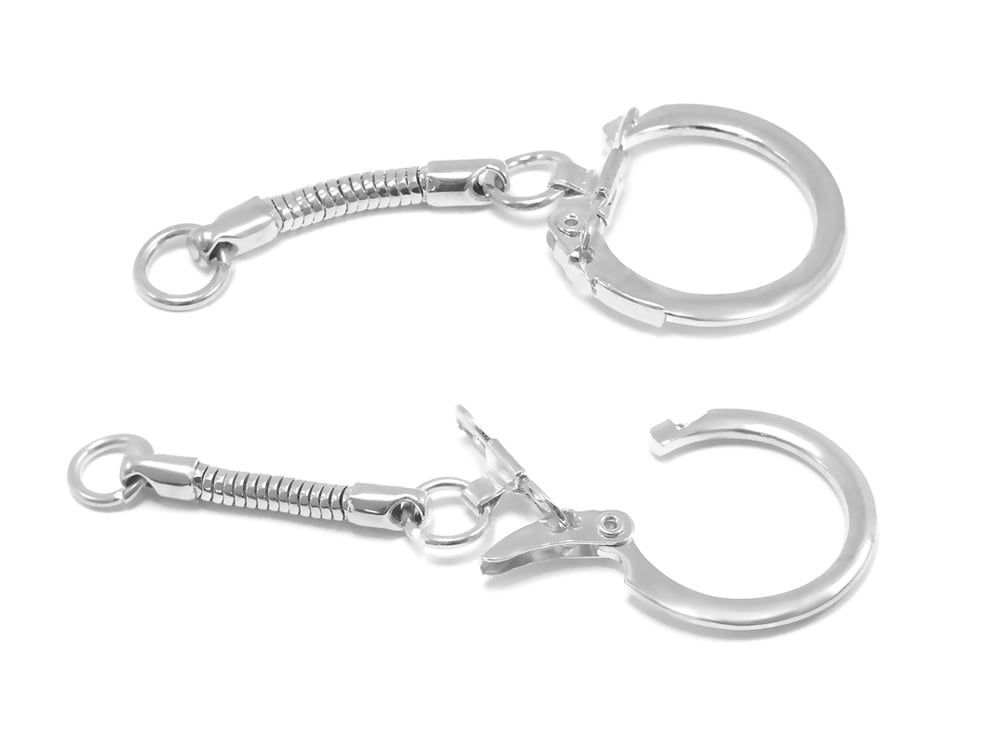 CraftMedley 2.5cm Snake Key Chain Silver 3pc